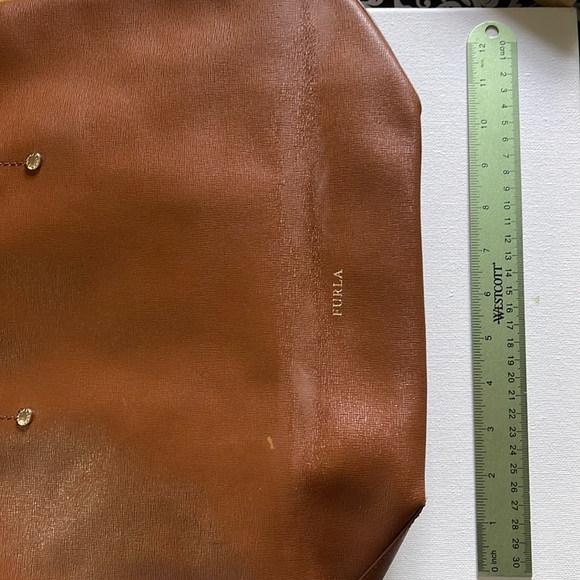 Furla 2 way bag brown leather crossbody purse large tote oversized designer - Picture 6 of 17